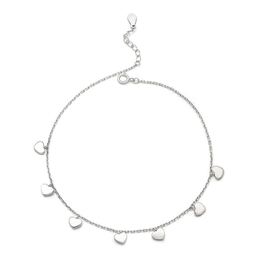 Silver Heartly Anklet