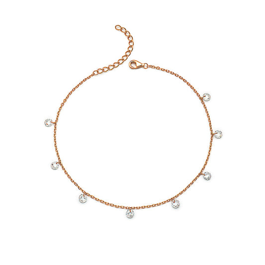 Rose Gold Royal Crystal Anklet