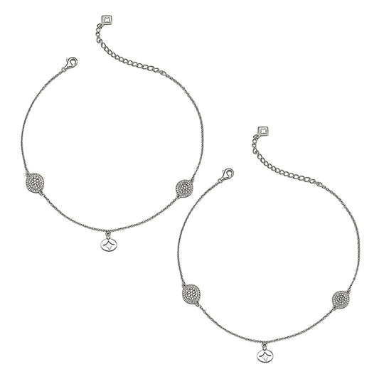 Silver Twinkle Pair of Anklets