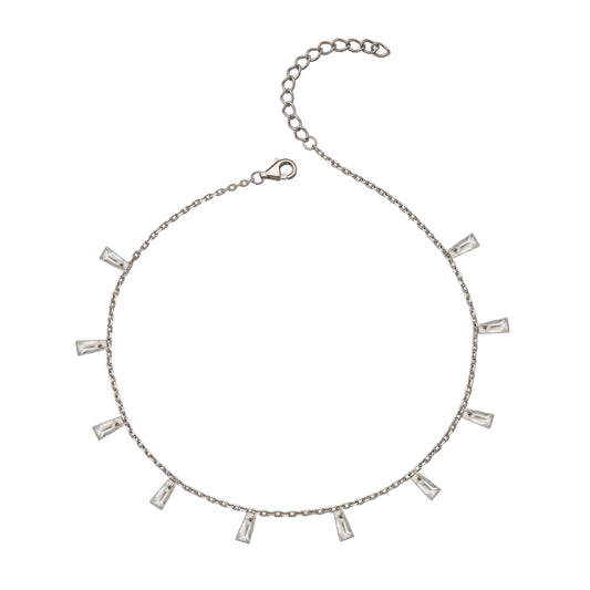 Silver Radiant Anklet (White)