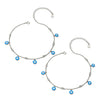Silver Blue Evil Eye Pair of Anklets