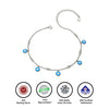 Silver Blue Evil Eye Pair of Anklets