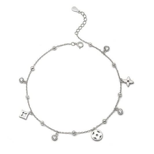 Silver Glory Star Anklet