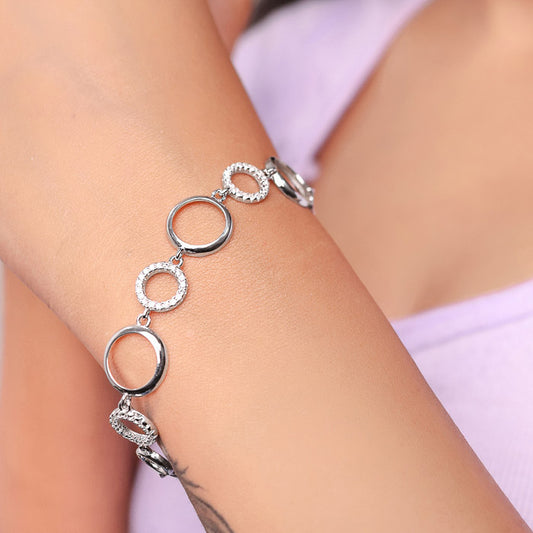 Silver Circled Shine Bracelet