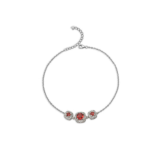 Silver Red Royalty Bracelet