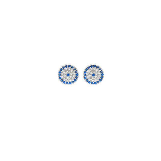 Silver Christie Evil Eye Earrings