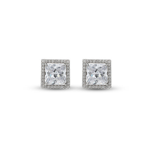 Silver Classic Kiara Square Studs