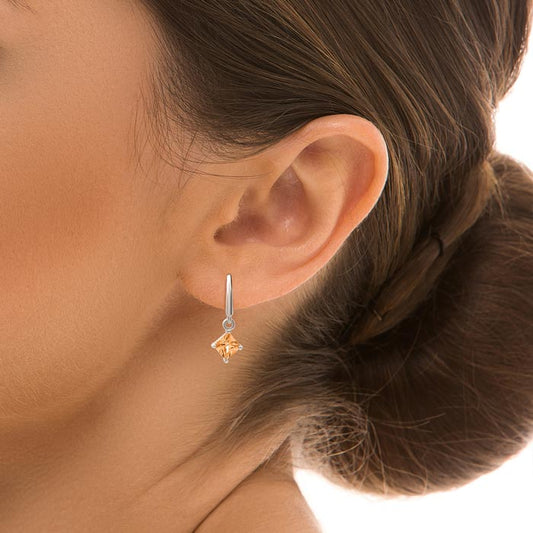 Silver Champagne Luster Earrings
