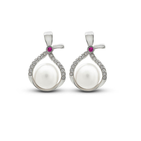 Silver Pearl Drop Earrings