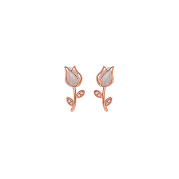Rose Gold Rose Petal Earrings
