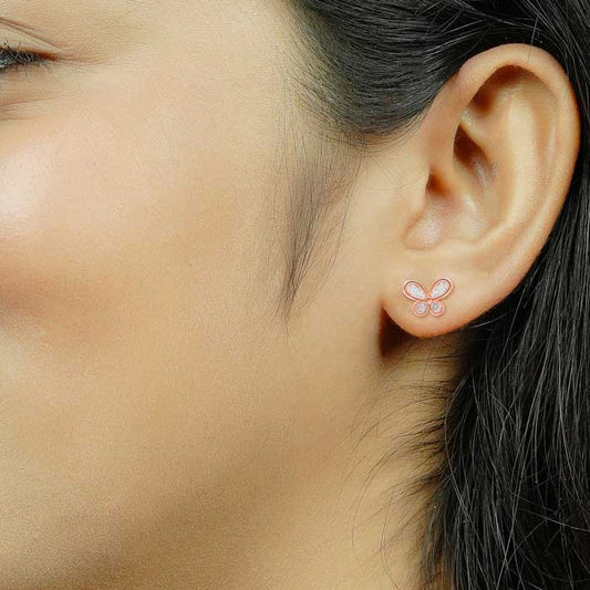 Rose Gold Mini Butterfly Earrings