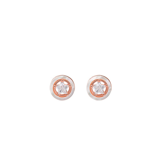 Rose Gold Honey Circle Studs