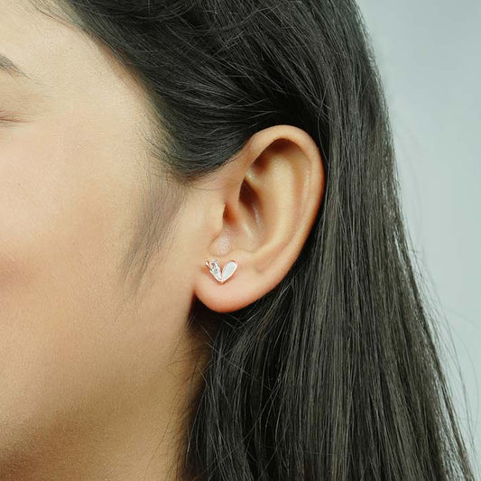 Rose Gold Heart Lit Earrings