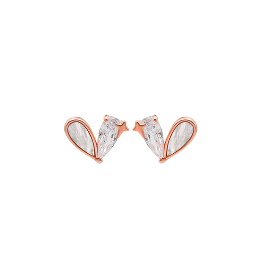 Rose Gold Heart Lit Earrings