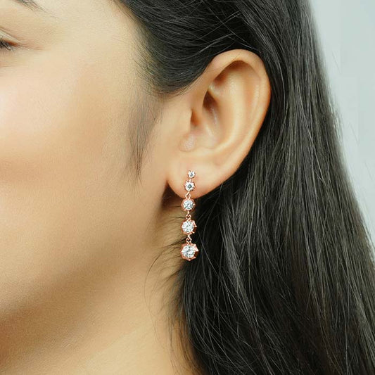 Rose Gold Hanging Drop Earrings
