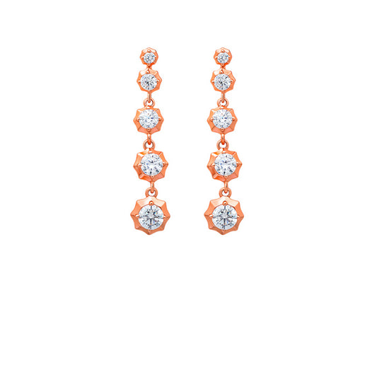 Rose Gold Hanging Drop Earrings