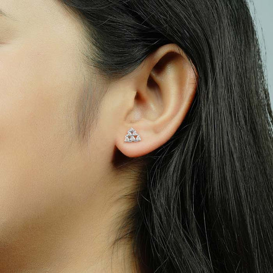 Silver Tri Spark Studs