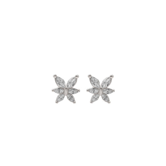 Silver Tiny Lotus Bloom Earrings