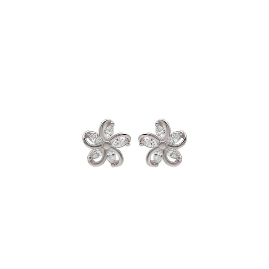 Silver Tiny Periwinkle Earrings