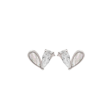 Silver Heart Lit Earrings