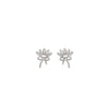 Silver Flowery Bow Earrings