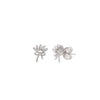 Silver Flowery Bow Earrings