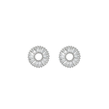 Silver Circle of Light Earrings