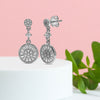 Silver Wheel Dangle Earrings