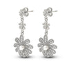 Silver Dangling Flower Earrings