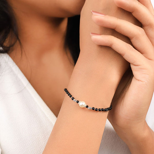 Silver Fresh Pearl Mangalsutra Bracelet