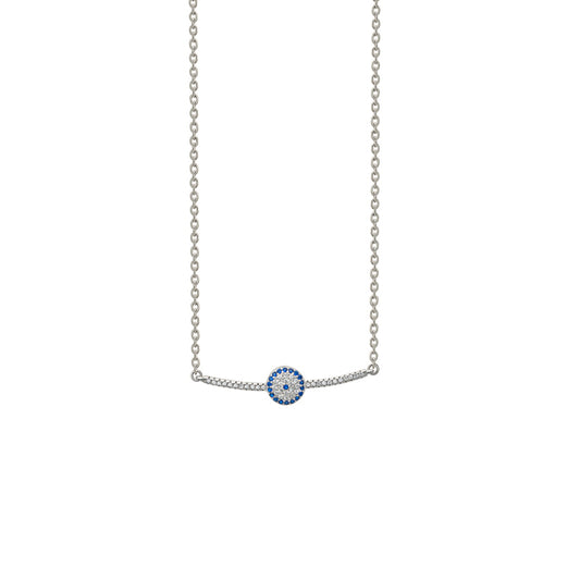 Silver Christie Evil Eye Necklace