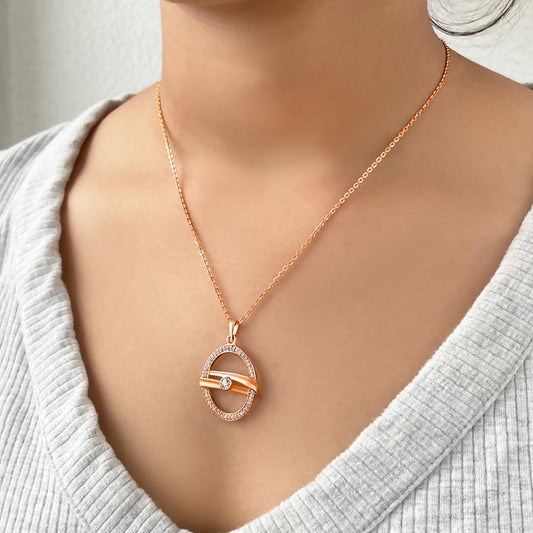 Rose Gold Boho Pendant with Chain