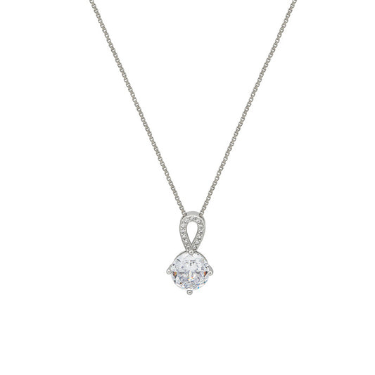 Silver Cascade Pendant with Box Chain