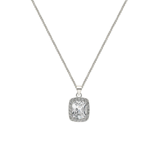 Silver Prism Pendant with Box Chain