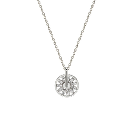 Silver Tiny Wheel Pendant with Chain