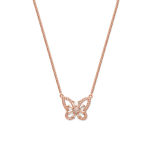 Rose Gold Butterfly Magic Pendant with Chain