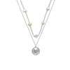 Silver Pearly Abstract Necklace