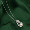 Silver Elegant Pearl Pendant with Chain