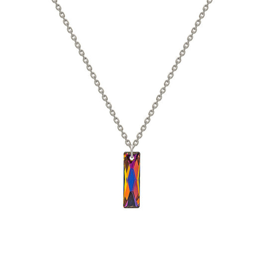 Silver Rainbow Burst Pendant with Chain