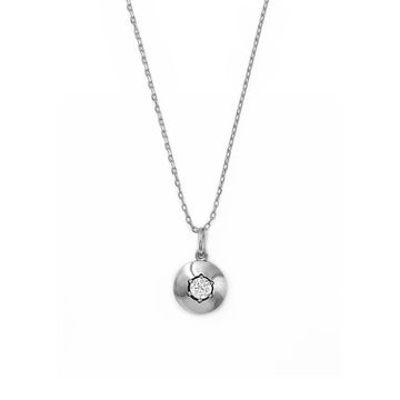 Silver Round Illusion Pendant with Chain