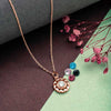Rose Gold Wheel Of Heart Pendant with Chain (5 in 1 Crystal)