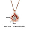 Rose Gold Wheel Of Heart Pendant with Chain (5 in 1 Crystal)
