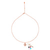 Rose Gold Wheel Of Heart Pendant with Chain (5 in 1 Crystal)