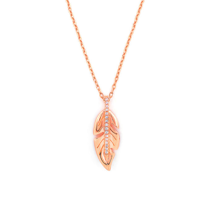 Buy the Rose Gold Leaf Pendant with Chain Silberry