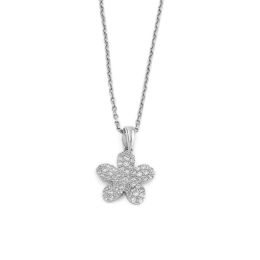 Silver Floweret Pendant with Chain