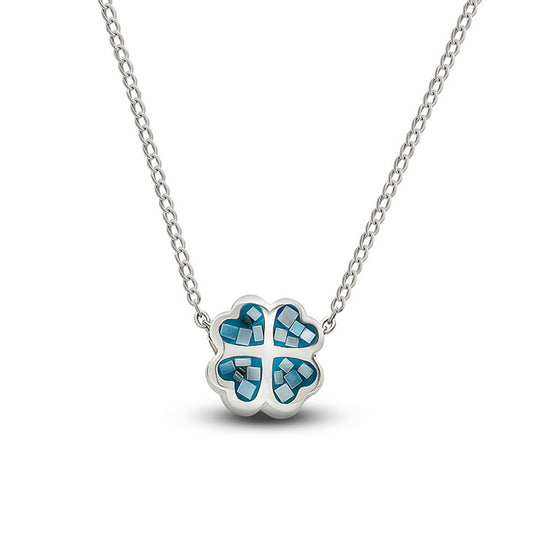 Silver Aqua Bliss Pendant with Chain