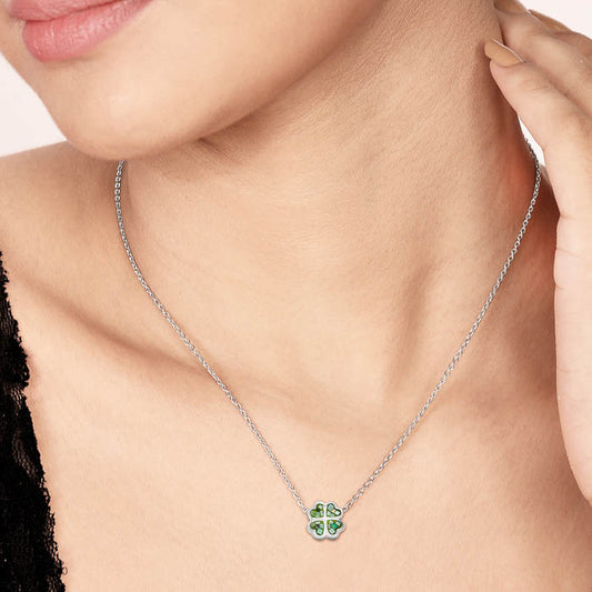 Silver Green Valley Pendant with Chain
