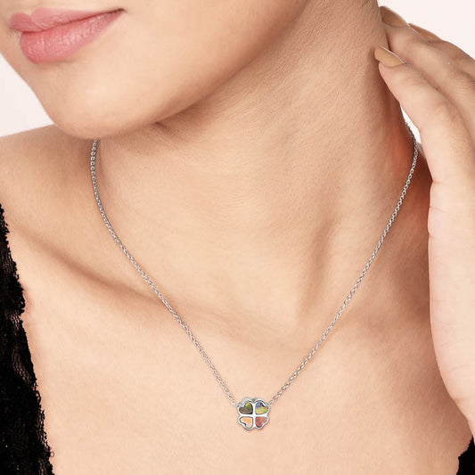 Silver Purple Glory Pendant with Chain