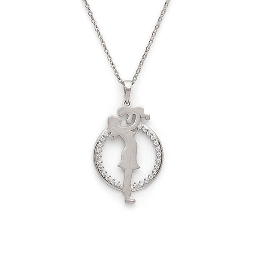 Silver Maternal Love Pendant with Chain