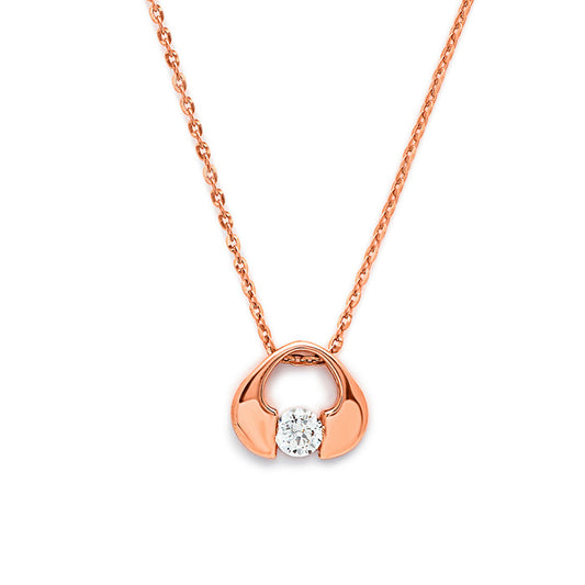 Rose Gold Crystal Delight Pendant with Chain